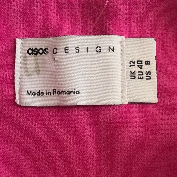 ASOS Hot Pink Structured Slip Mini Dress Strappy Fuchsia New Size 8 - Picture 3 of 6